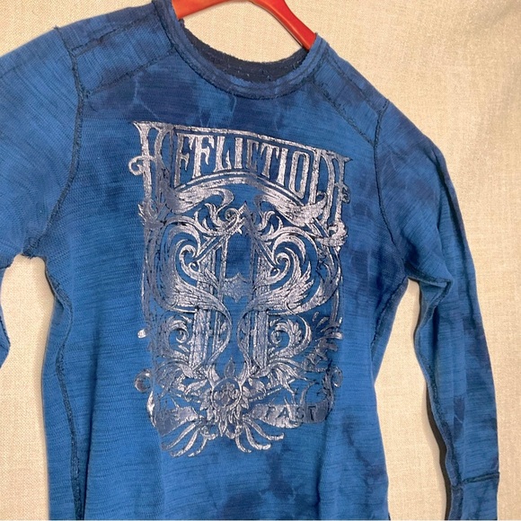 Affliction REVERSIBLE blue/black long sleeve THERMAL  size XXL - Picture 2 of 10
